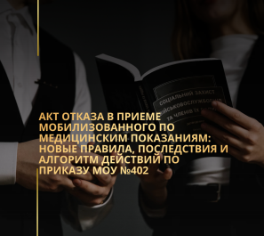 Акт отказа в приеме мобилизованного по медицинским показаниям: новые правила, последствия и алгоритм действий по Приказу МОУ №402